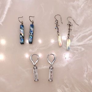 3 pairs of beautiful Sterling Silver Earrings